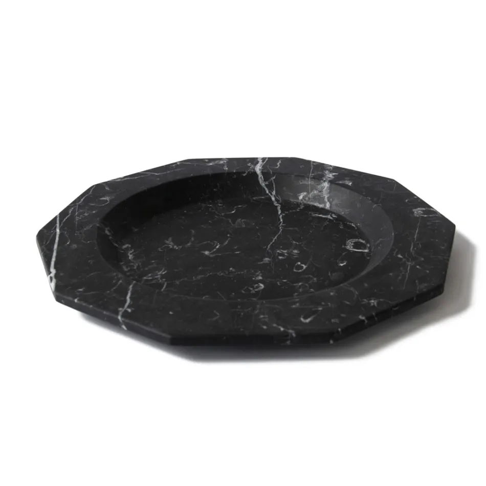 Plochý talíř ze saténového mramoru různé povrchové úpravy italský luxusní design - rhodium Viadurini