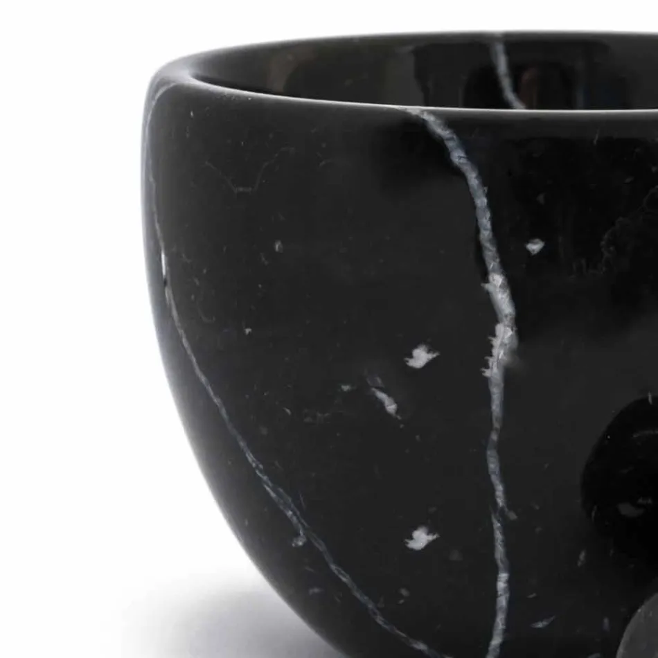 Malá malta s paličkou v bílém mramoru Carrara Vyrobeno v Itálii - Mirel Viadurini