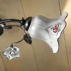 Stropní svítidlo se 2 světly z kovu a keramiky s ručně malovanými růžemi - Pisa Viadurini