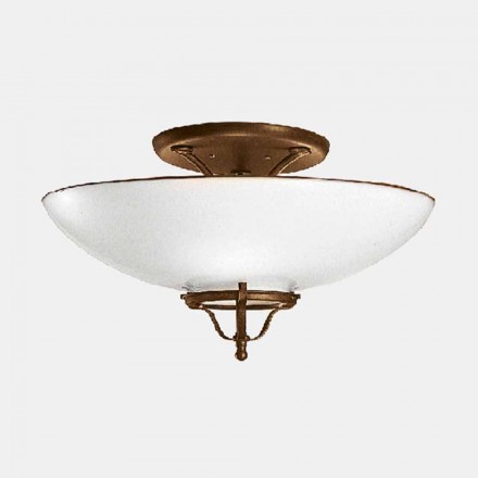 Stropní lampa 3 Lights v mosazi a Murano Glass Semisfera - Country od Il Fanale Viadurini