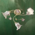 Stropní svítidlo 3 světla Kovové a keramické ručně malované červený drát - Pisa Viadurini