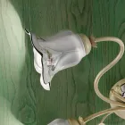 Stropní svítidlo se 4 světly z kovu a keramiky s ručně malovanými růžemi - Pisa Viadurini