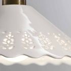 Stropní lampa 3 světla v mosazi a perforované keramice - Fiordipizzo od Il Fanale Viadurini