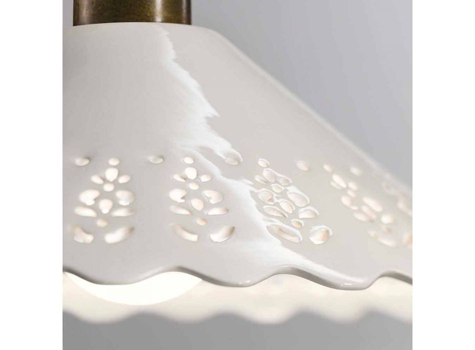 Stropní lampa 3 světla v mosazi a perforované keramice - Fiordipizzo od Il Fanale Viadurini