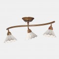 Stropní lampa 3 světla v mosazi a perforované keramice - Fiordipizzo od Il Fanale