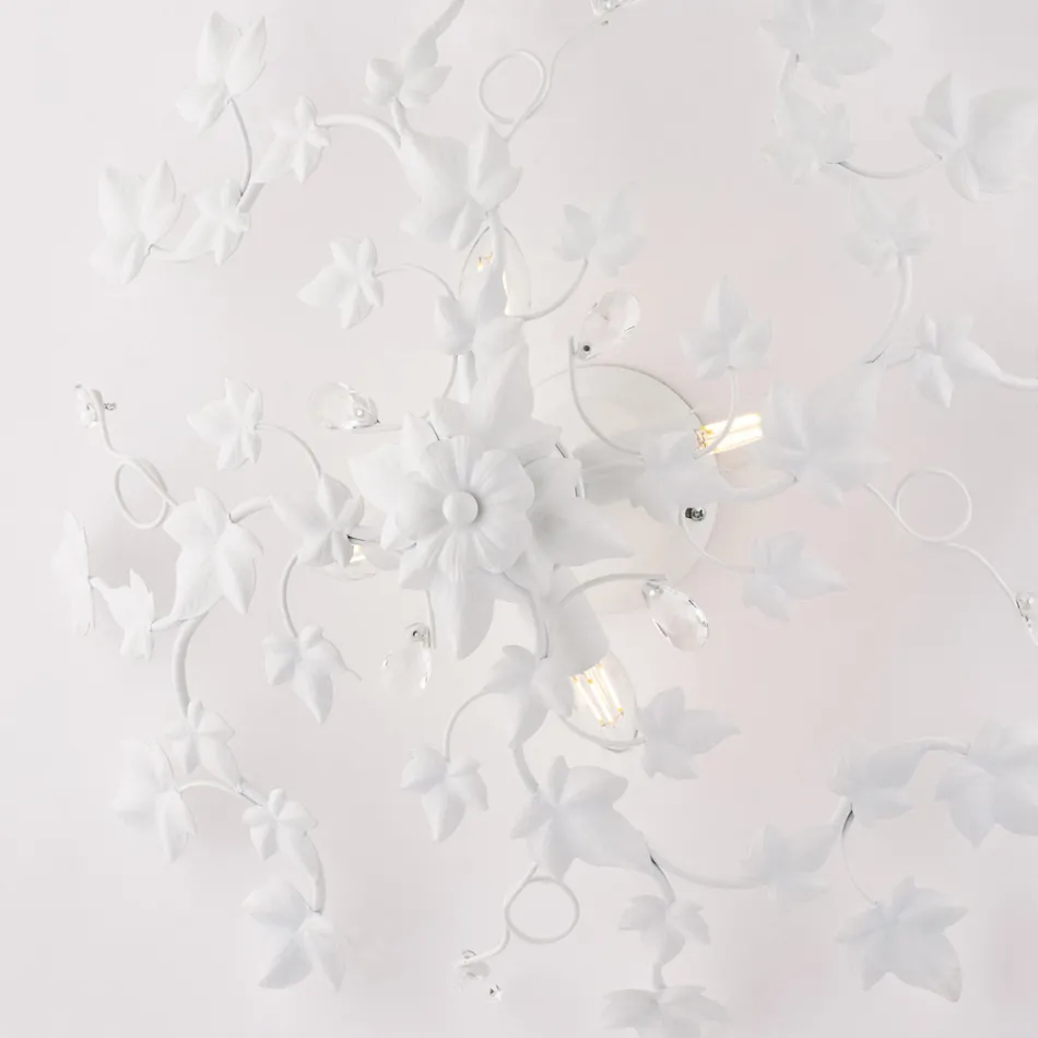 Stropní svítidlo z kovu a křišťálu se 6 žárovkami pro interiéry s elegantním stylem – Orchidea Viadurini