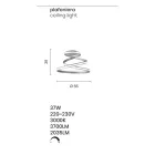 Moderní designové bíle lakované kovové LED stropní svítidlo - Rivolta Viadurini