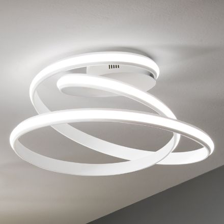 Moderní designové bíle lakované kovové LED stropní svítidlo - Rivolta Viadurini
