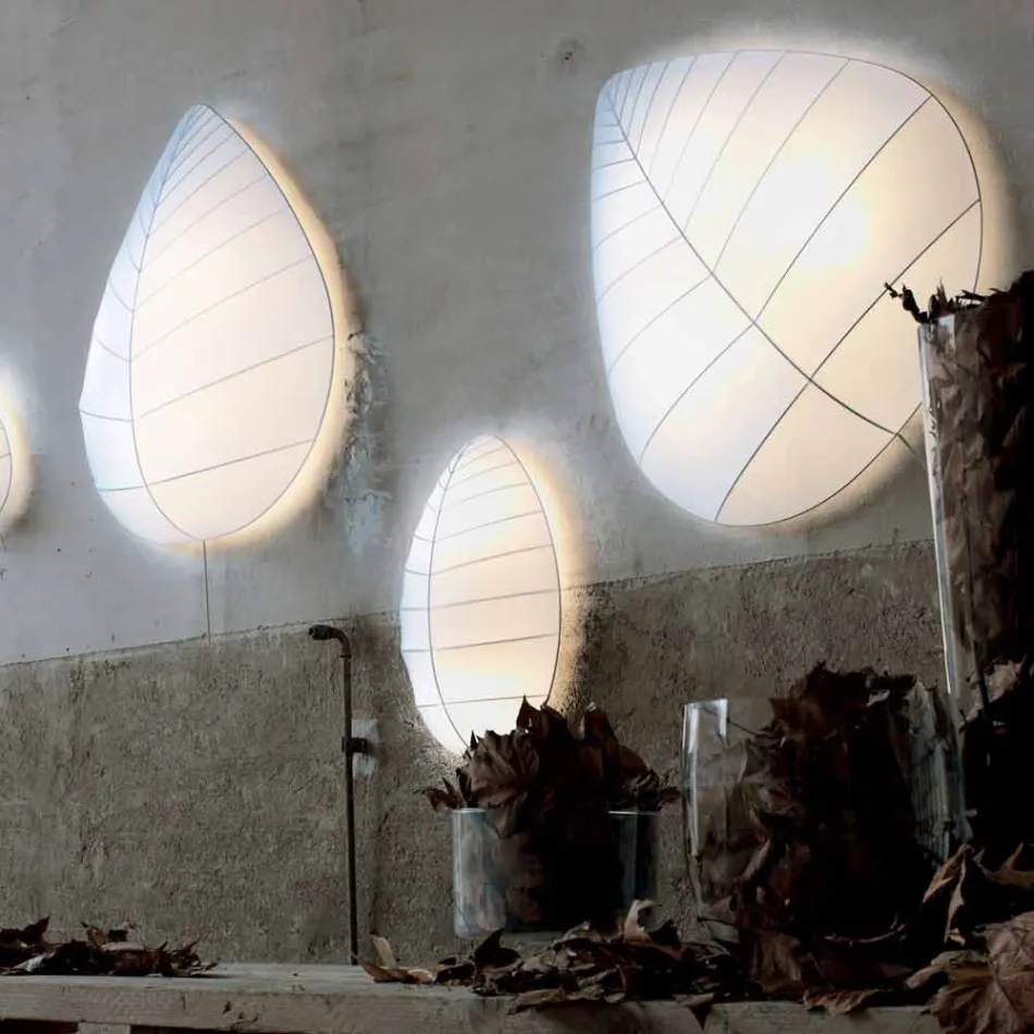 Nástěnná lampa v kovovém a bílém designu Lycra ve 3 rozměrech - zeleň Viadurini