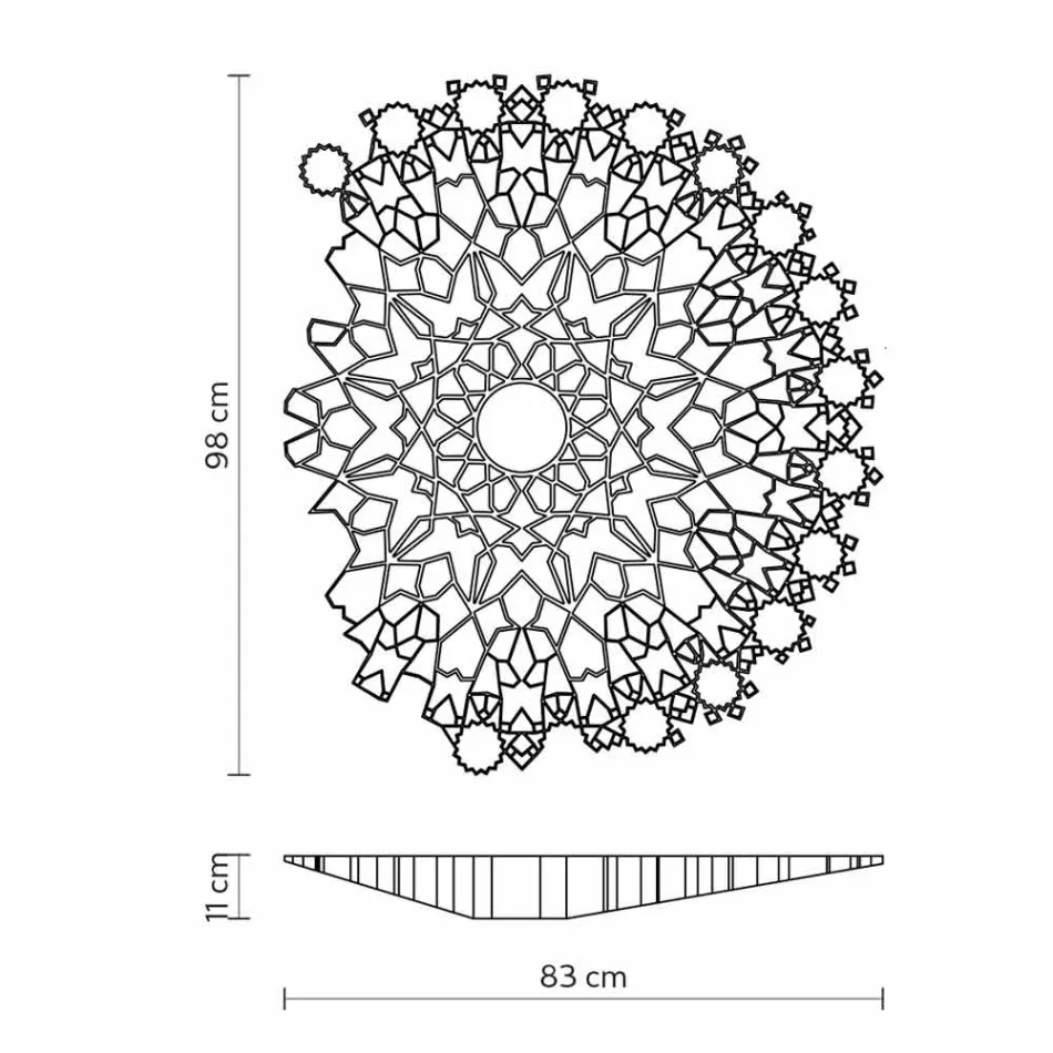 Stropní svítidlo Nášivka v technopolymerovém bílém nebo zlatém designu 2 velikosti - katedrála Viadurini
