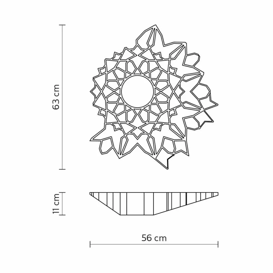 Stropní svítidlo Nášivka v technopolymerovém bílém nebo zlatém designu 2 velikosti - katedrála Viadurini