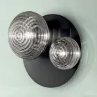 Nástěnná lampa z foukaného skla s kovovou konstrukcí - vlaštovka Viadurini