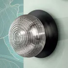 Nástěnná lampa z foukaného skla s kovovou konstrukcí - vlaštovka Viadurini