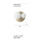 Nástěnná lampa z foukaného skla s kovovou konstrukcí - vlaštovka Viadurini