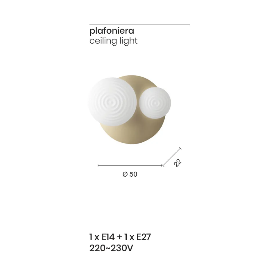 Nástěnná lampa z foukaného skla s kovovou konstrukcí - vlaštovka Viadurini