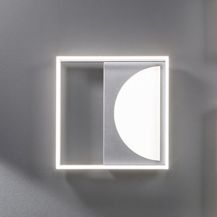 LED stropní svítidlo ze stříbrného kovu s obvodovým difuzorem - Arco Viadurini