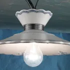 Stropní lampa Artisan z ručně malované keramiky s efektem výšivky - Ravenna Viadurini