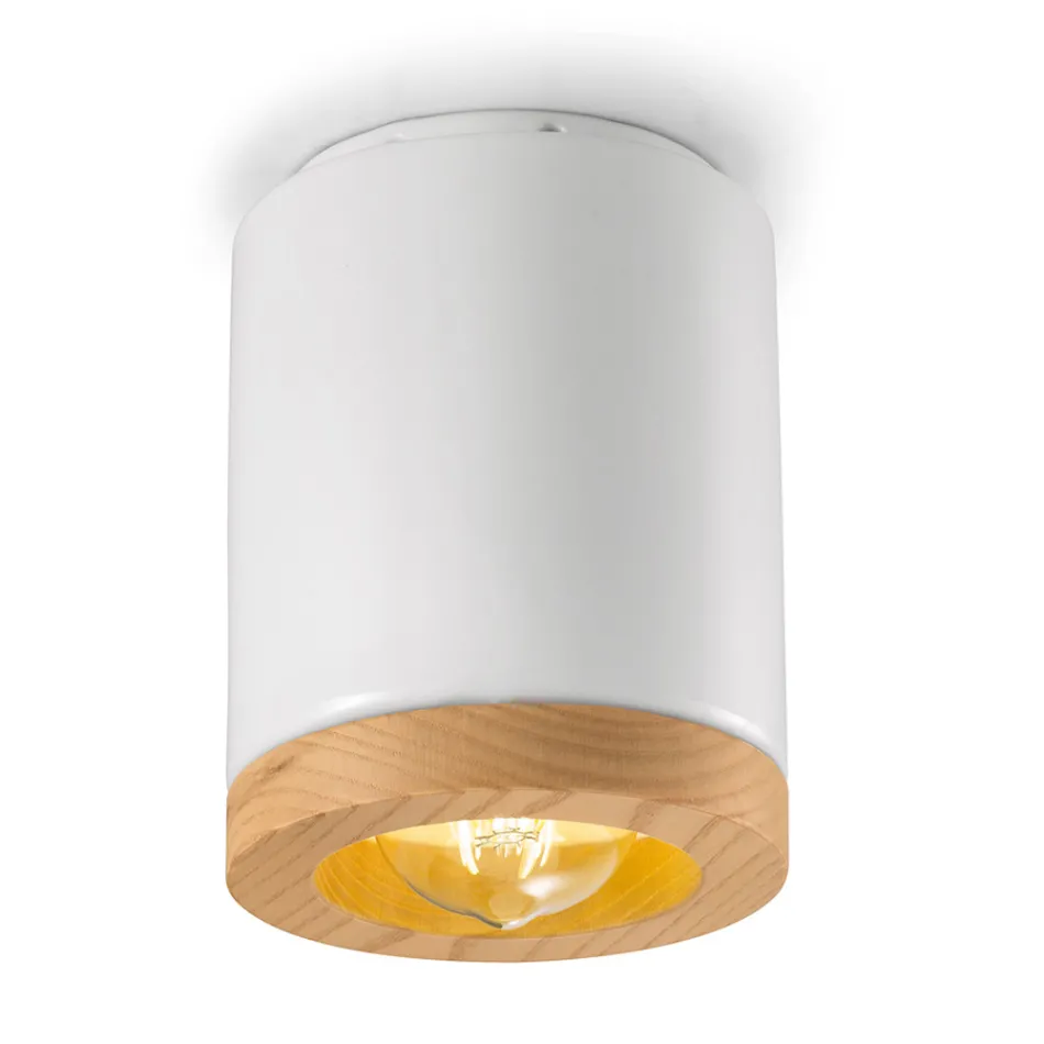 Dřevěné a keramické stropní svítidlo Nordic Style Artisan - Nateca Viadurini