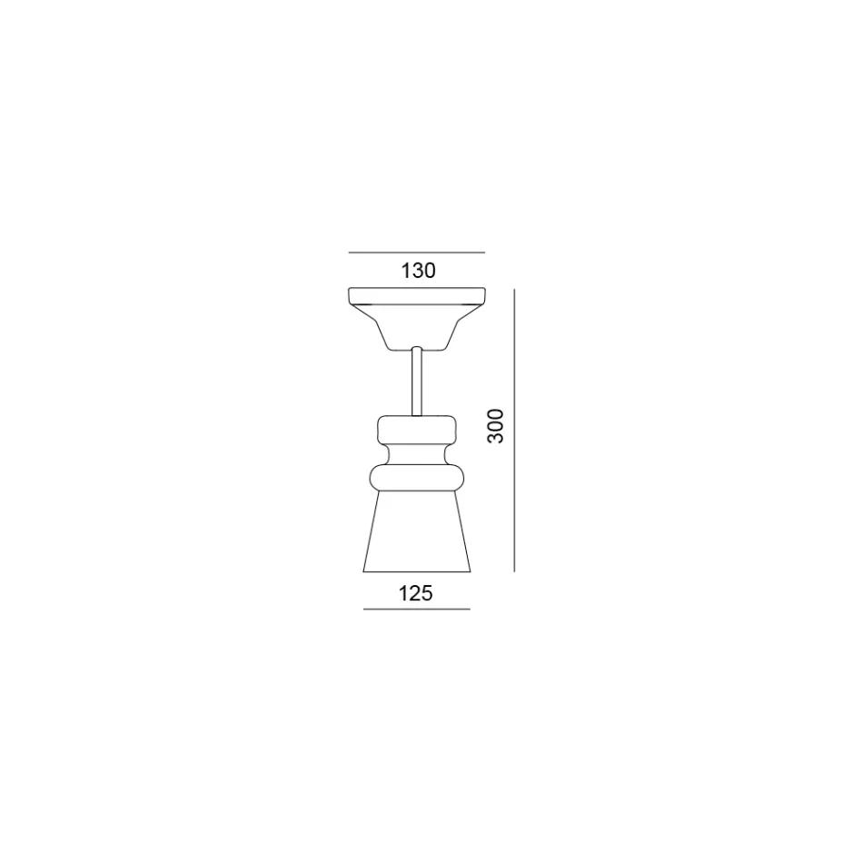 Ručně vyrobená stropní lampa z majoliky a hliníku vyrobená v Itálii - Toscot Battersea Viadurini