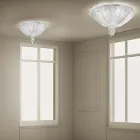 Ručně vyráběná stropní lampa z benátského skla a kovu Made in Italy - Fabiana Viadurini