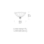 Ručně vyráběná stropní lampa z benátského skla a kovu Made in Italy - Fabiana Viadurini