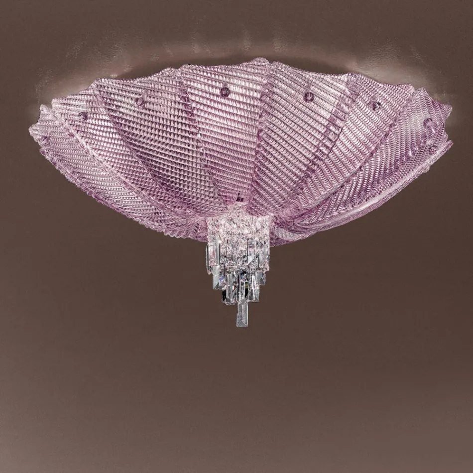 Ručně vyráběná stropní lampa z benátského skla a kovu Made in Italy - Fabiana Viadurini