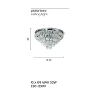 Klasická stropní lampa ve stříbrném kovu a křišťálové přívěsky - Jerome Viadurini