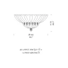 Klasické stropní svítidlo z benátského skla a kovu Made in Italy - Fabiana Viadurini