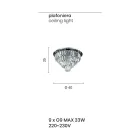 Klasická zlatá kovová stropní lampa a luxusní křišťálové přívěsky - Jerome Viadurini