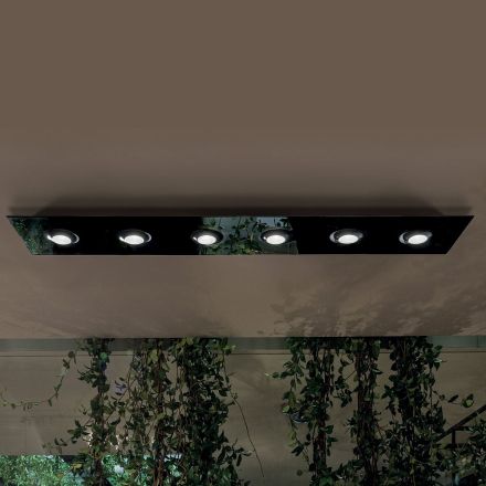 Stropní svítidlo s plochou skleněnou deskou se sníženým podáním - Kora Viadurini