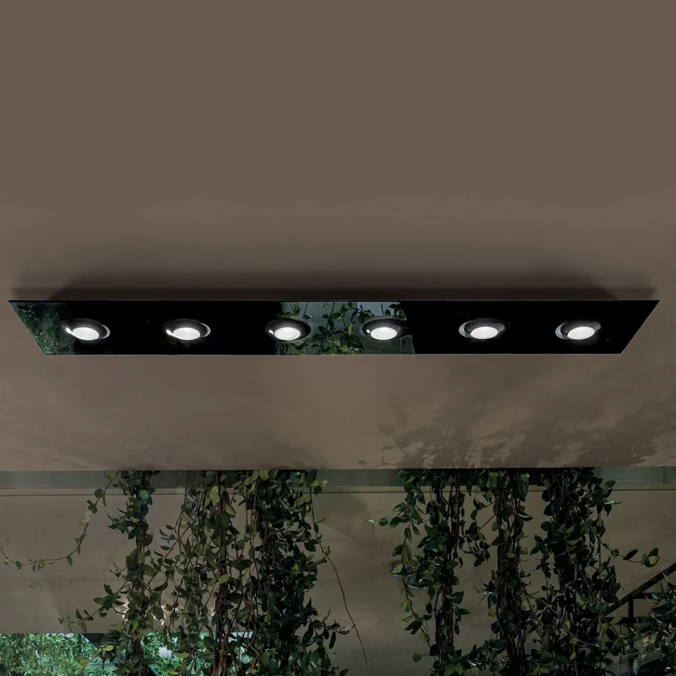 Stropní svítidlo s plochou skleněnou deskou se sníženým podáním - Kora Viadurini