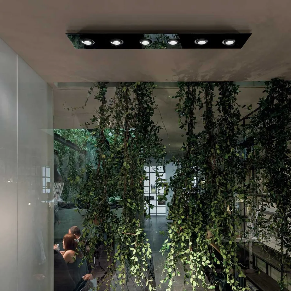 Stropní svítidlo s plochou skleněnou deskou se sníženým podáním - Kora Viadurini