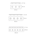 Stropní svítidlo s plochou skleněnou deskou se sníženým podáním - Kora Viadurini