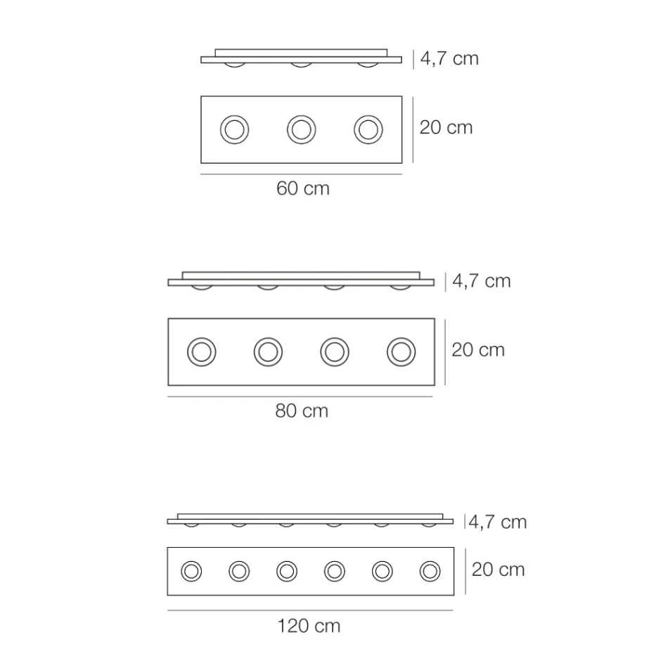 Stropní svítidlo s plochou skleněnou deskou se sníženým podáním - Kora Viadurini