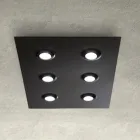 Stropní svítidlo s plochou skleněnou deskou se spouštěcím mechanismem Vyrobeno v Itálii - Kora Viadurini