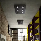 Stropní svítidlo s plochou skleněnou deskou se spouštěcím mechanismem Vyrobeno v Itálii - Kora Viadurini