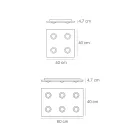 Stropní svítidlo s plochou skleněnou deskou se spouštěcím mechanismem Vyrobeno v Itálii - Kora Viadurini