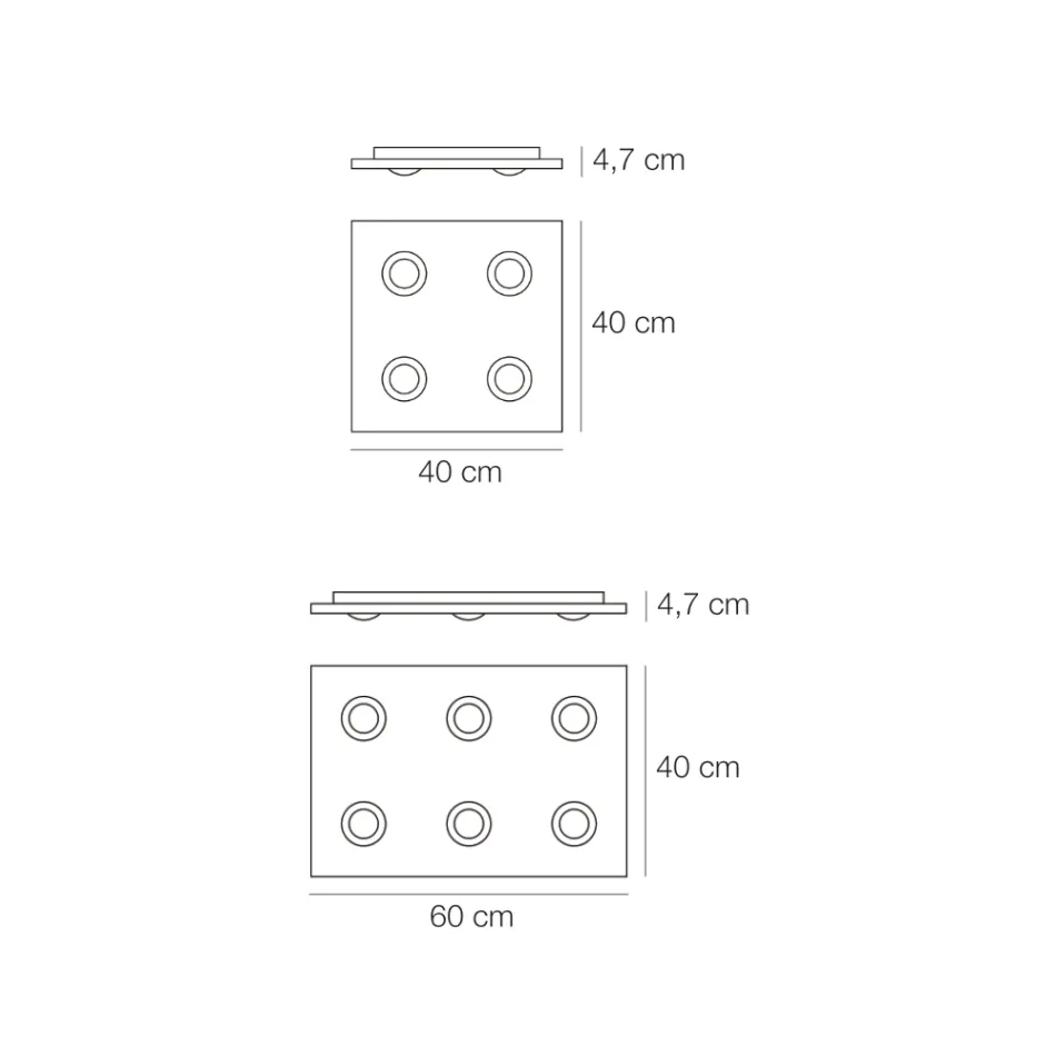 Stropní svítidlo s plochou skleněnou deskou se spouštěcím mechanismem Vyrobeno v Itálii - Kora Viadurini