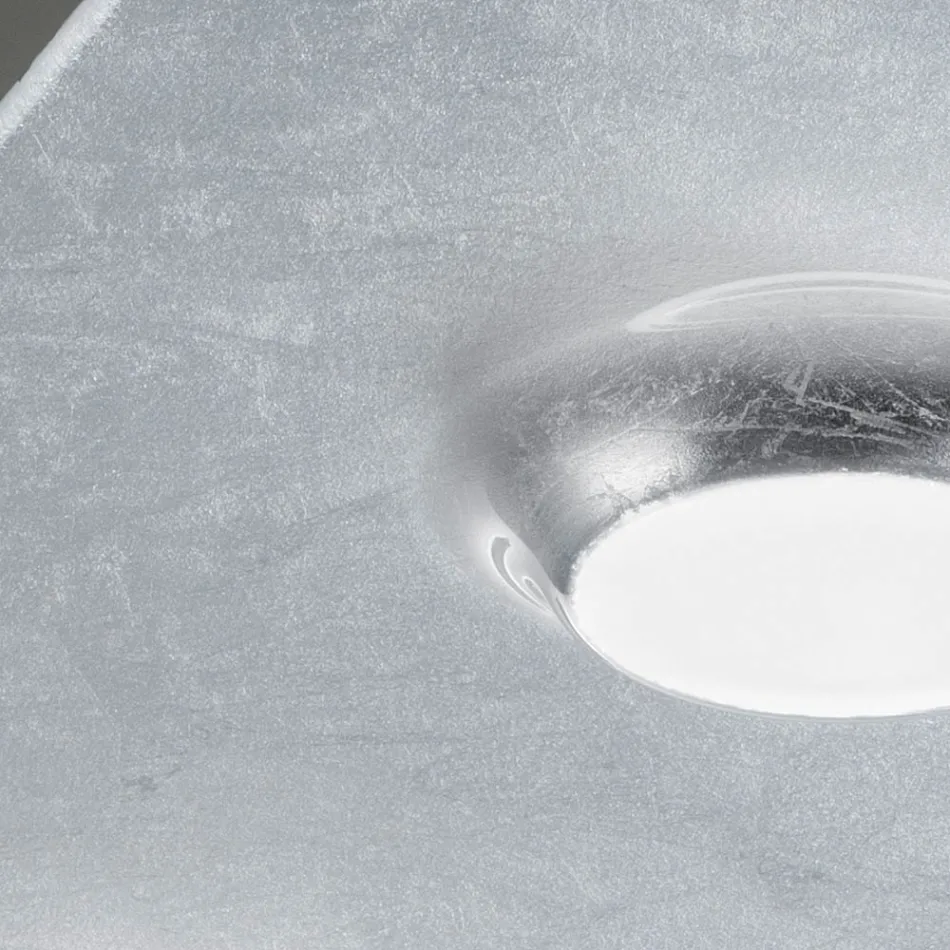 Stropní svítidlo s plochou skleněnou deskou se spouštěcím mechanismem Vyrobeno v Itálii - Kora Viadurini