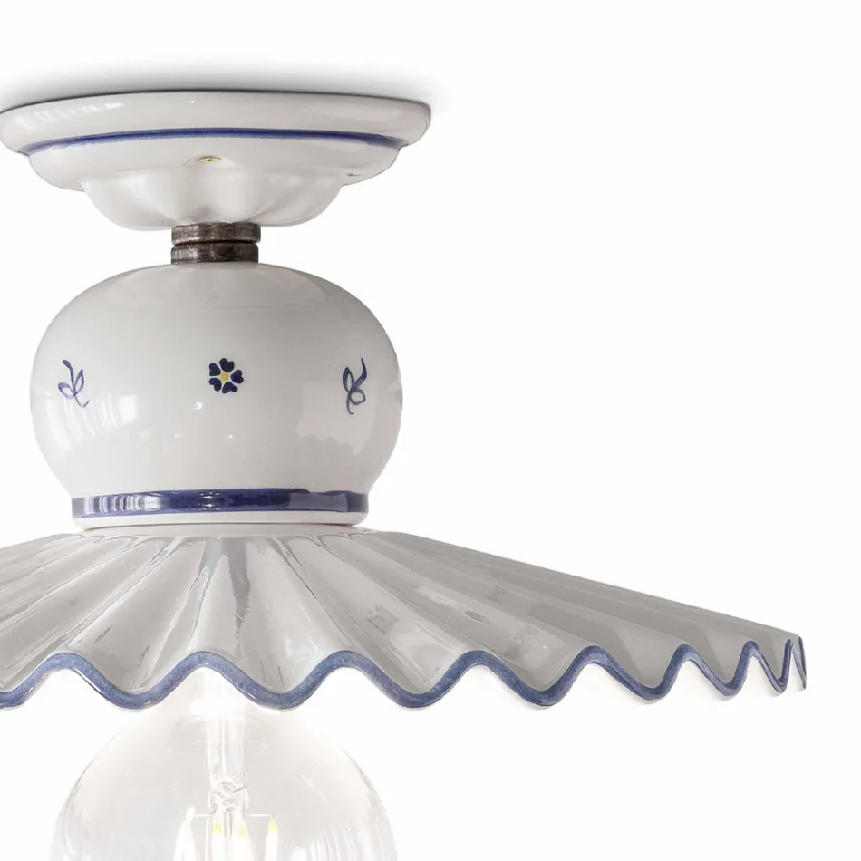 Venkovská ručně zdobená umělecká keramická stropní lampa 2 velikosti - Řím Viadurini