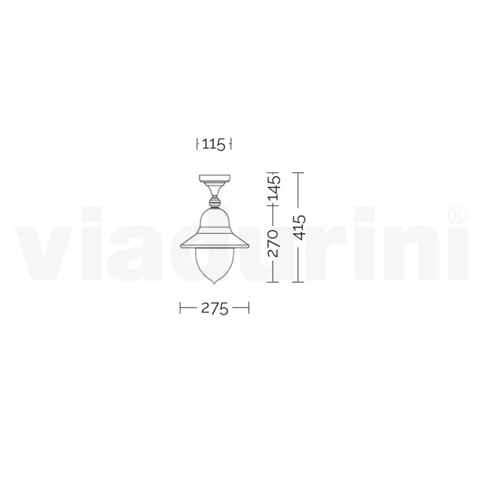 Hliníkové venkovní stropní svítidlo ve vintage stylu Made in Italy - Cassandra Viadurini