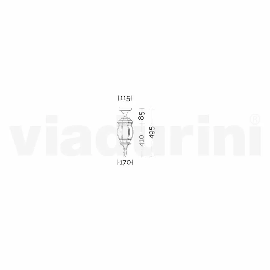 Venkovní stropní svítidlo z tlakového odlitku vyrobené v Itálii, Anika Viadurini