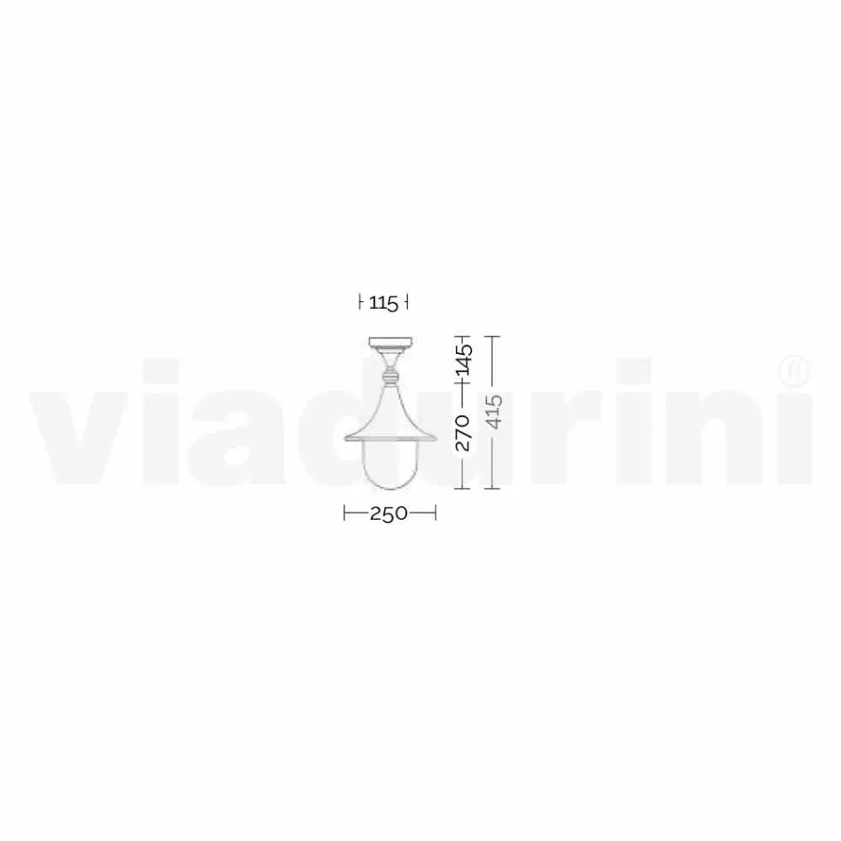 Zahradní stropní svítidlo z tlakově litého hliníku vyrobené v Itálii, Anusca Viadurini