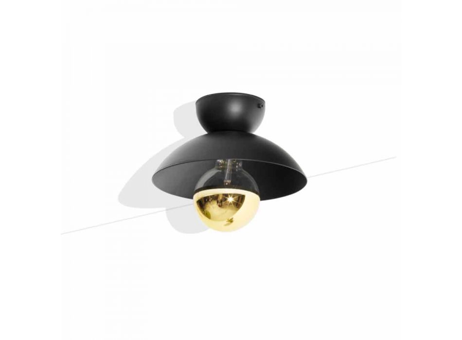 Stropní lampa s kovovým designem se zlatým povrchem vyrobená v Itálii - Valta Viadurini