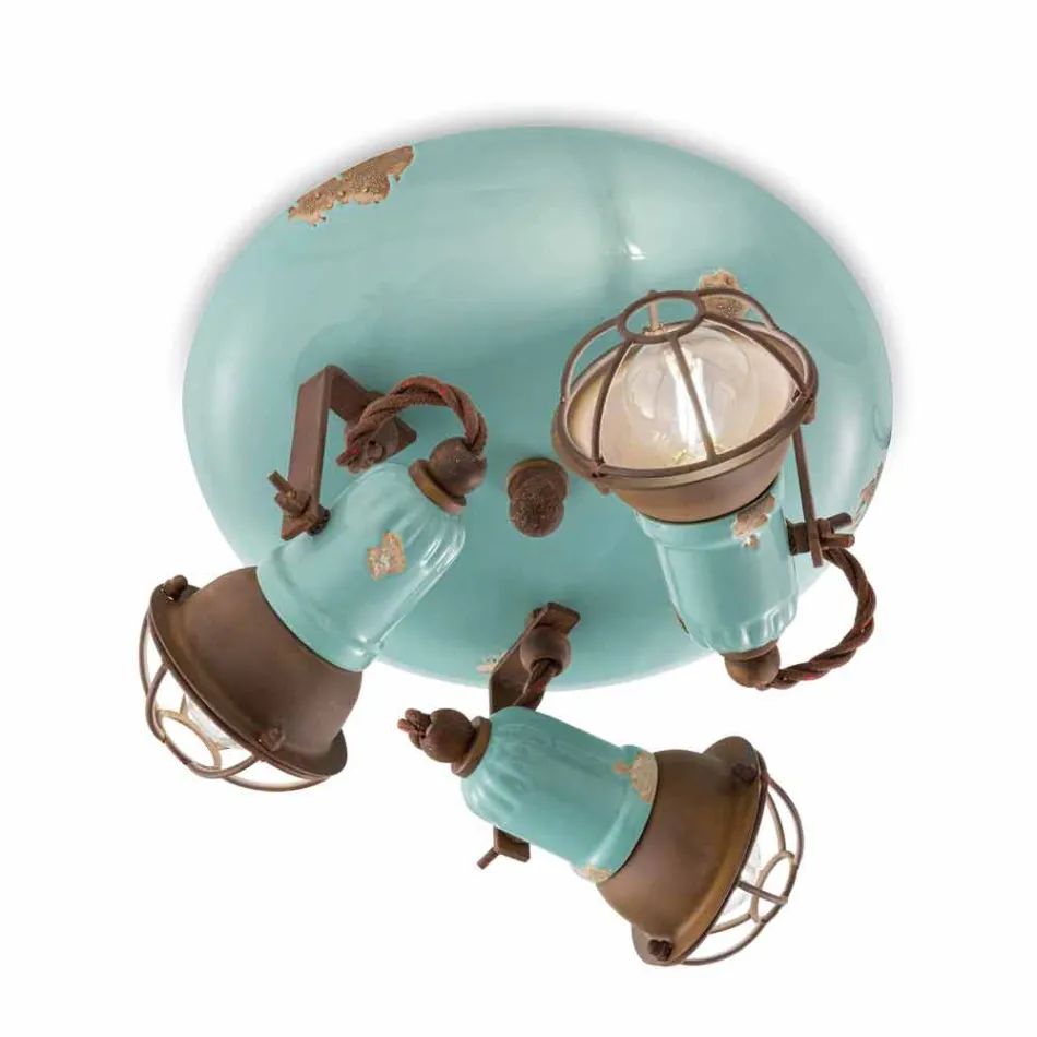 Design stropní bodová světla tři průmyslové stylu Allison Ferroluce Viadurini