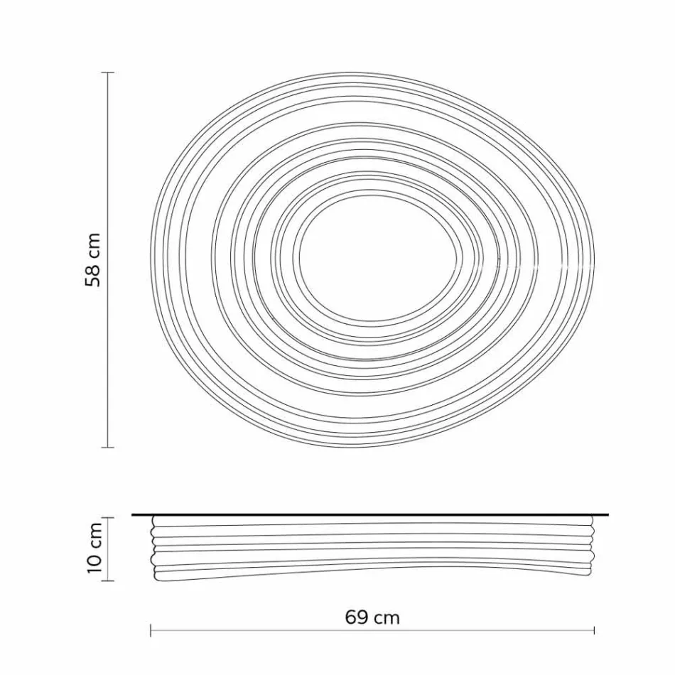 Stropní lampa do obývacího pokoje v moderním designu v matně bílé omítce - lékořice Viadurini