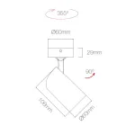 Nastavitelné stropní bodové svítidlo v bílém nebo černém hliníku 4 kusy - Lazzaro Viadurini