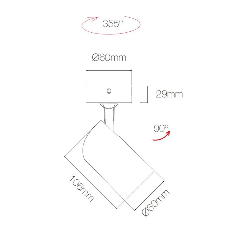 Nastavitelné stropní bodové svítidlo v bílém nebo černém hliníku 4 kusy - Lazzaro Viadurini