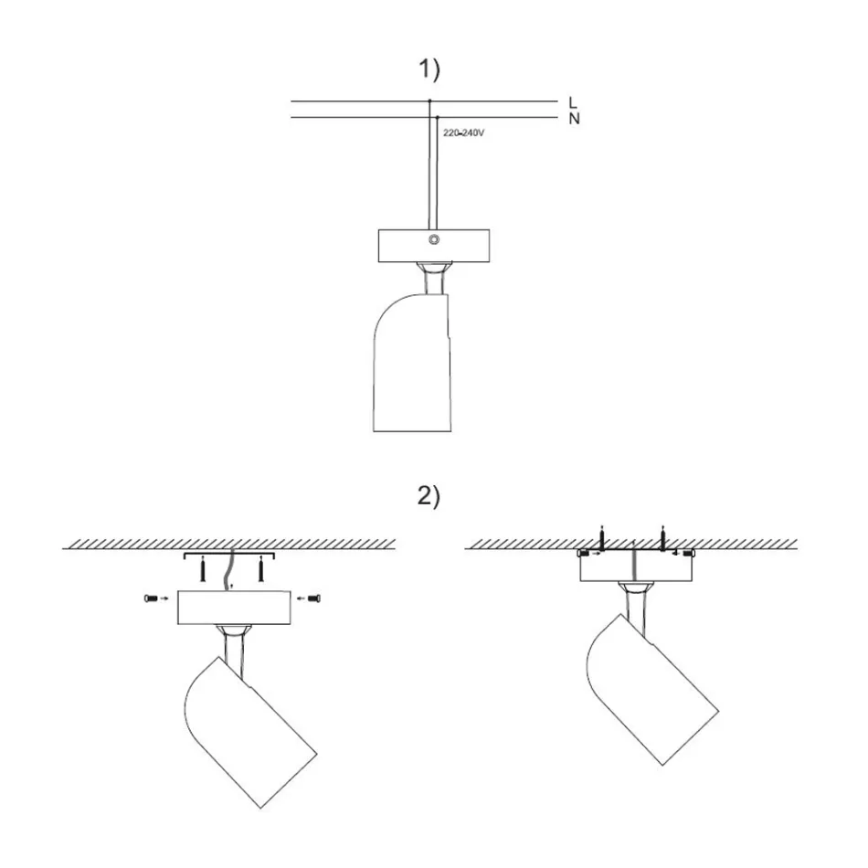 Nastavitelné stropní bodové svítidlo v bílém nebo černém hliníku 4 kusy - Lazzaro Viadurini