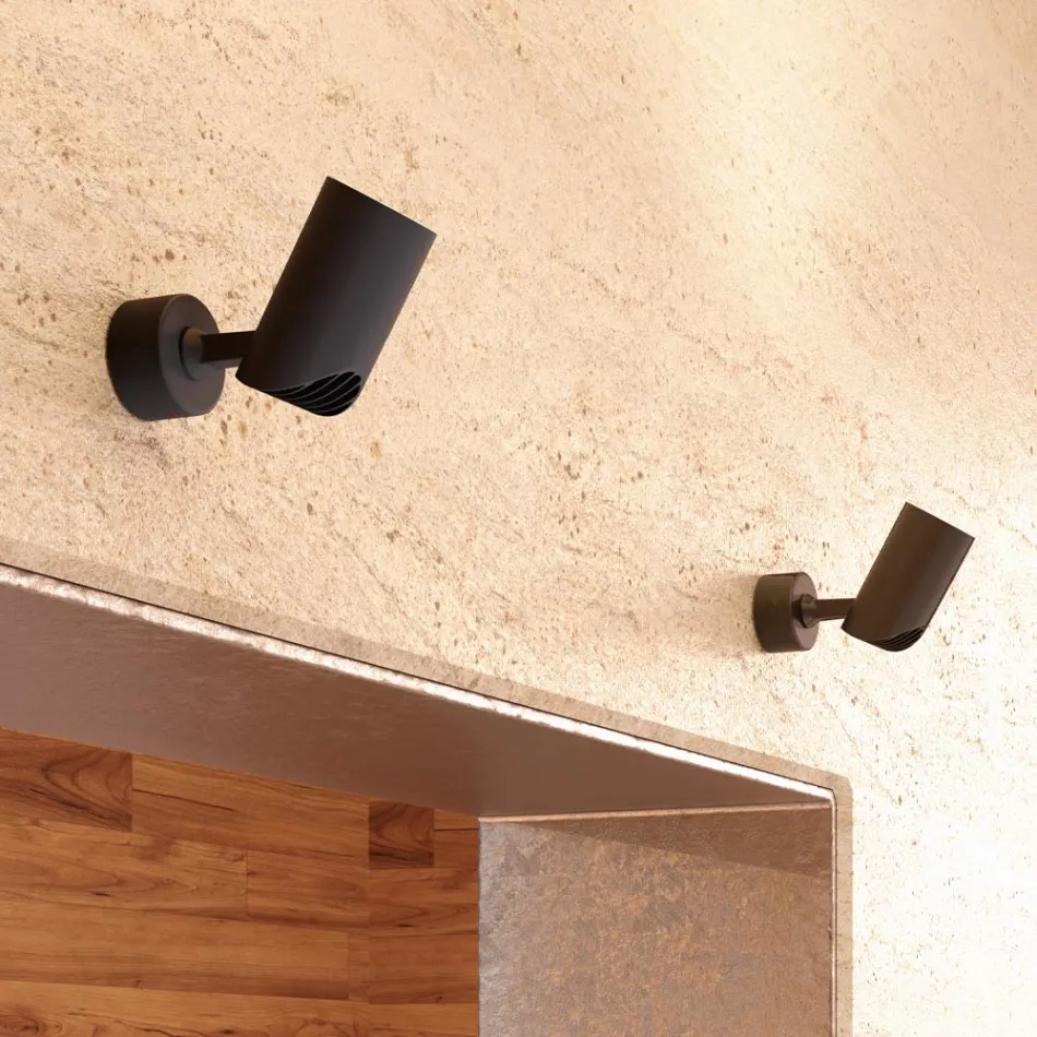 Nastavitelné stropní bodové svítidlo v bílém nebo černém hliníku 4 kusy - Lazzaro Viadurini